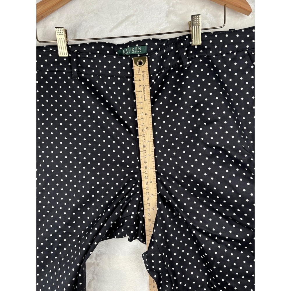 Lauren Ralph Lauren Womens Sz 16 Black/White Stretch Polka Dot Ankle Pants - Picture 7 of 16